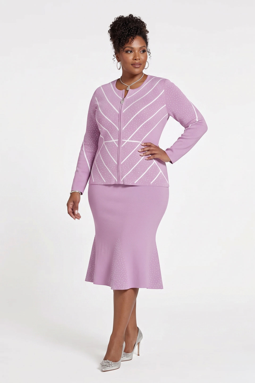 Lines That Shine Knit Suit by EY Boutique