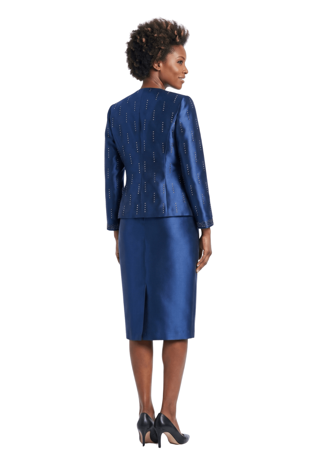 3pc Silky Twill Skt Suit w/ Meteoric Stones - Plus - Especially Yours