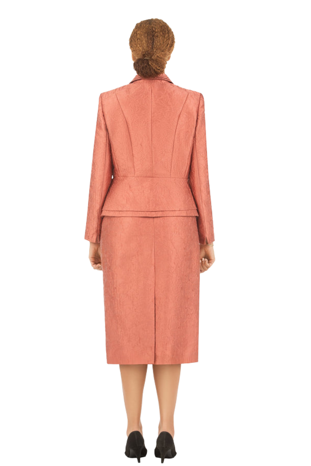 2pc Peplum Jkt+Skirt Suit in Brocade-Plus