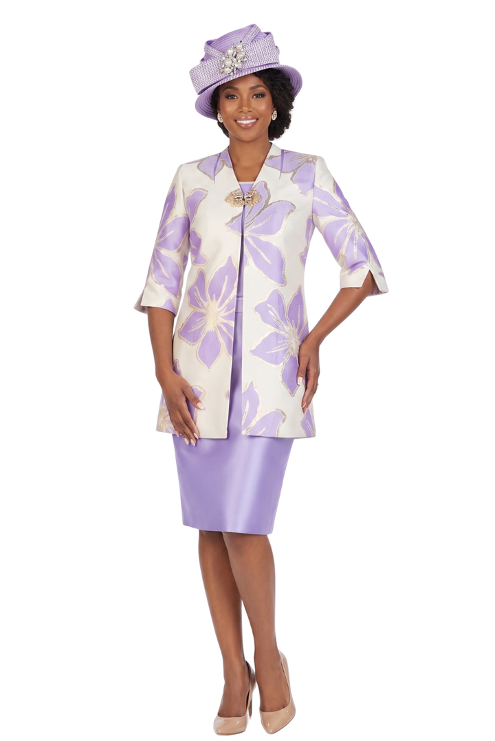 2pc Ovsz Flower Long Jkt + Solid Dress Set