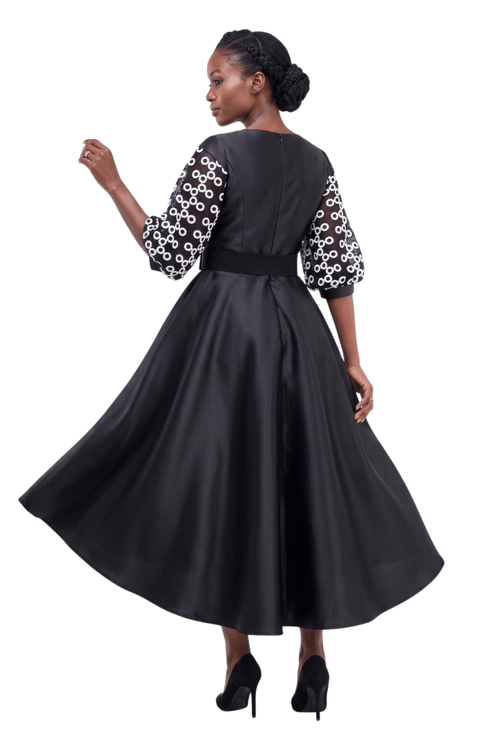 Two - tone Crochet in Circles A - line Drs w/ Belt - Especially Yours