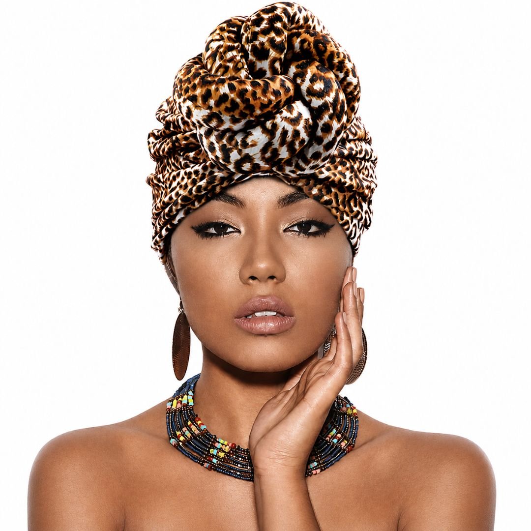 12PCS - Leopard Patterned Turban Hats PKH7120 - Especially Yours
