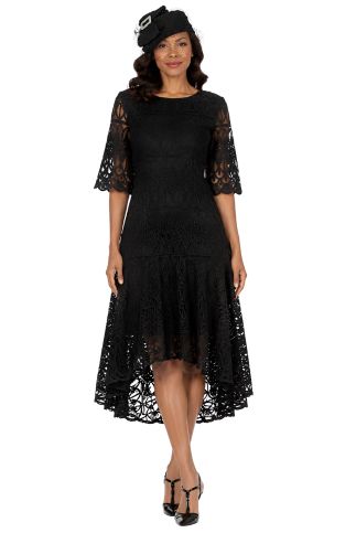 1pc Lux Lace Hi-Lo Flare Dress