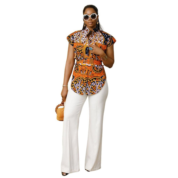 ISOKE AFRICAN PRINT TOP [ORANGE] - Especially Yours