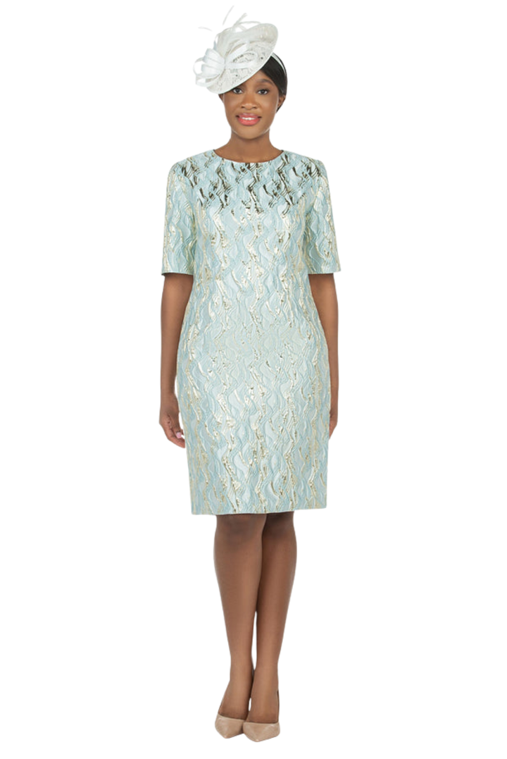 Short Slv Brocade Sheath Dress - Plus