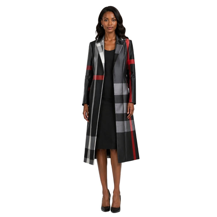 Plaid Long Jacket Church Dress Set - 41033 - Especially Yours