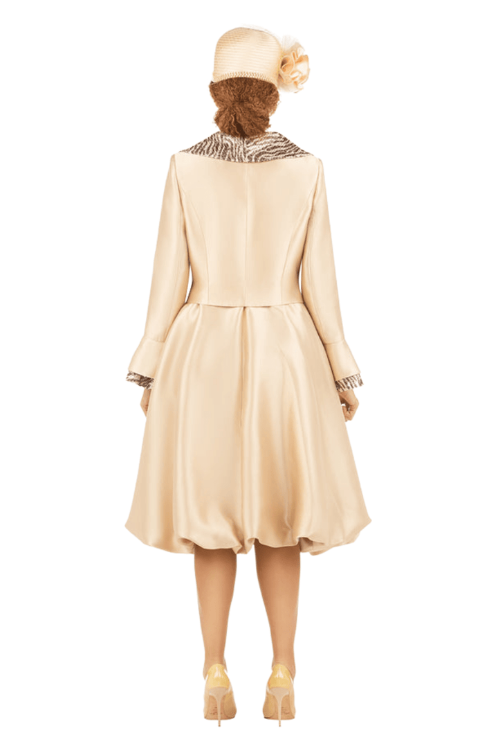 Faux 2pc Silky Twl + Sequined Collar Coat Dress - Especially Yours