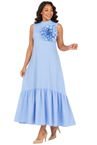 Luxury Flare Dress with Handcrafted Floral Detail