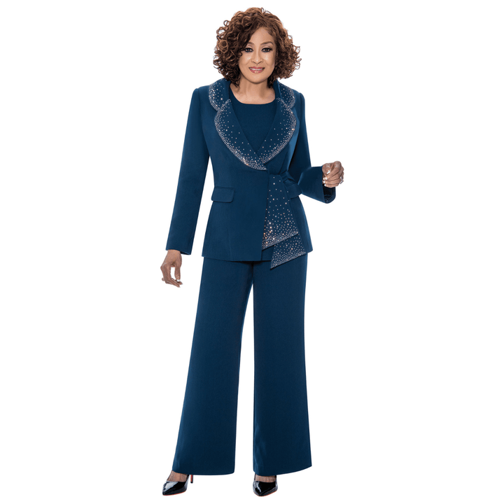 Crepe Pantsuit with Cami, Rounded Collar Jacket 309093 - Especially Yours