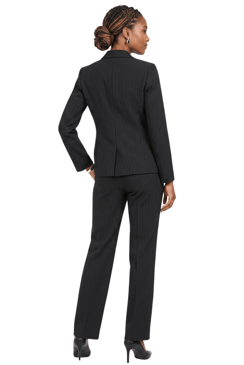 2pc Notch Collar Jkt+Pants Suit - Plus - Especially Yours