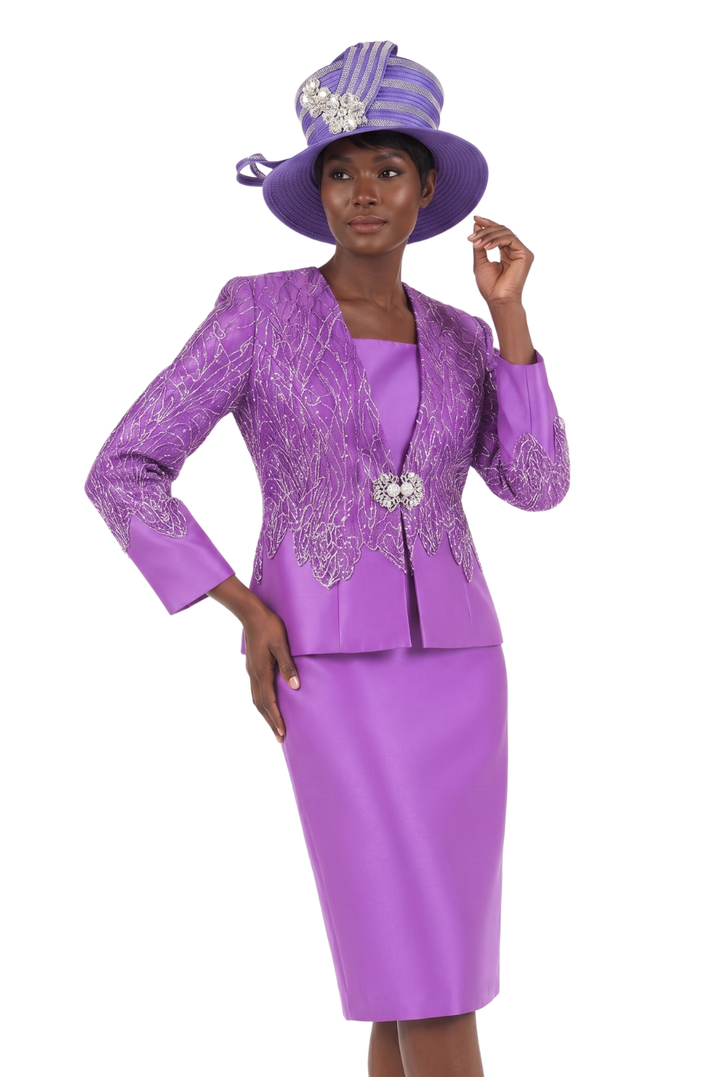 3pc Lux Lace&Sqns Ovrly Skt Suit
