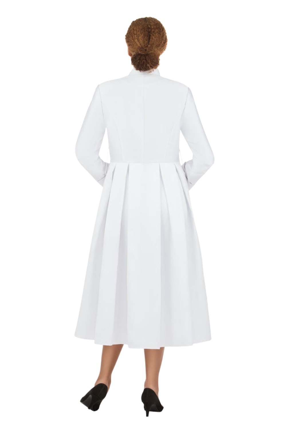 1pc Stand Collar A-line Print Dress w/ Belt-Plus