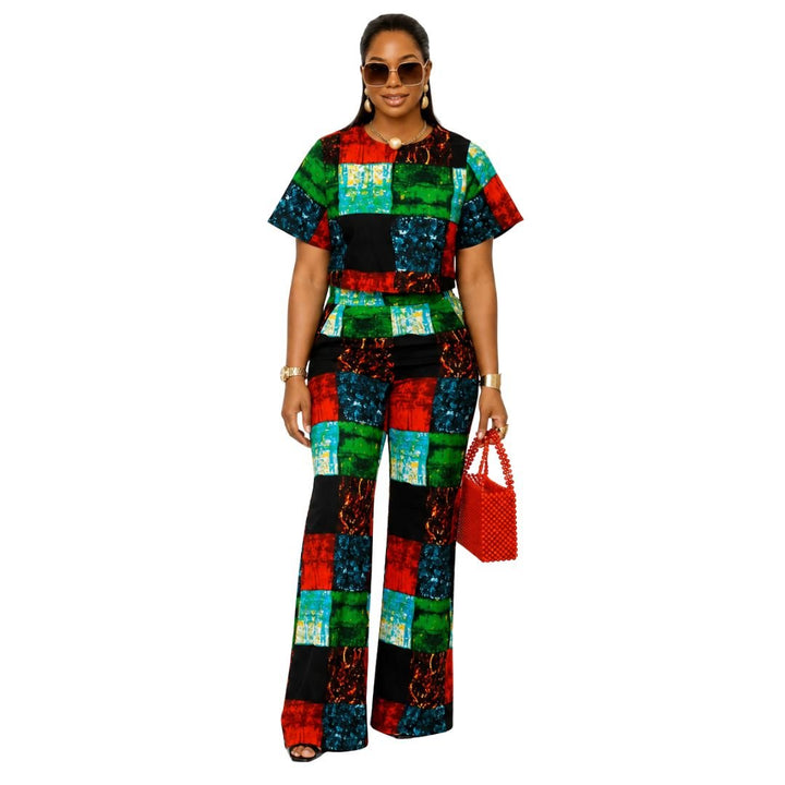 ADUN AFRICAN PRINT TWO PIECE PANT SET [MULTICOLOR] - Especially Yours