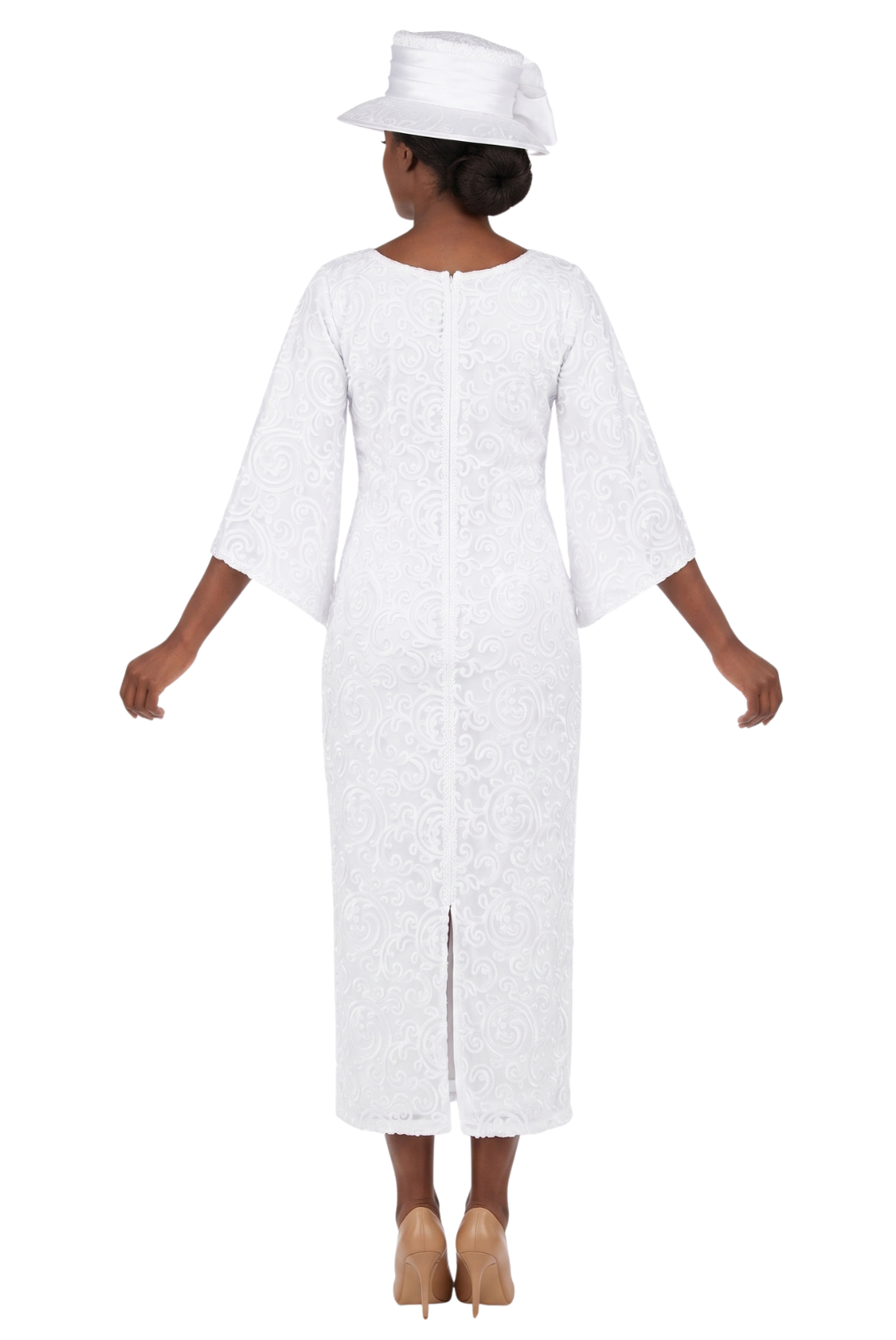 2pc Lux Lace Dress w/ Belted Lace Cape-Plus