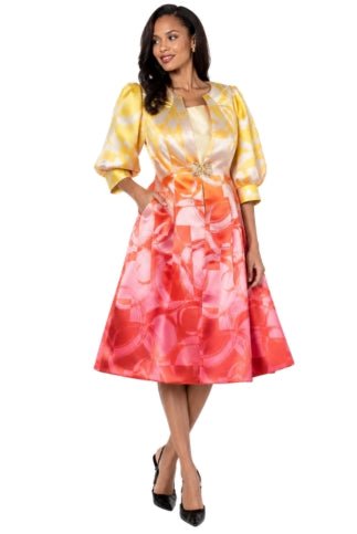 Ombre Abstract Print Jacket Dress Set - 41090 - Especially Yours