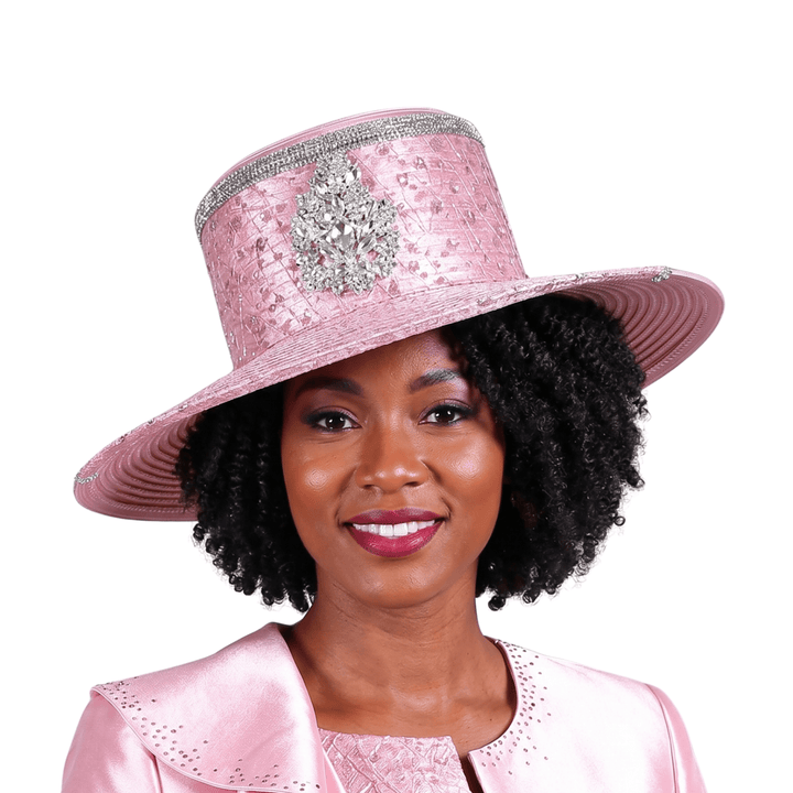 Wide Brim Hat w/ Stones and Sequined Lace Trim - Especially Yours