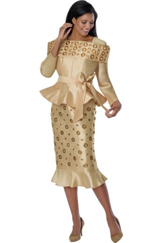 2pc Silk Look Church Suit With Grommets SL600932