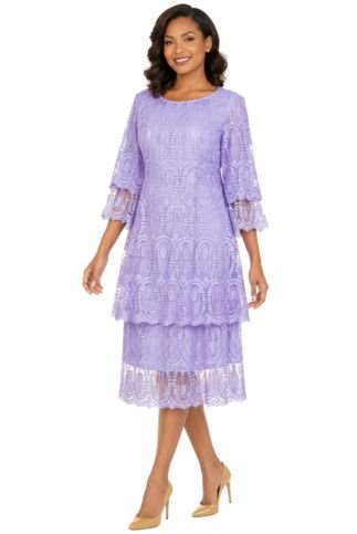 Elegant A-Line Tiered Lace Dress