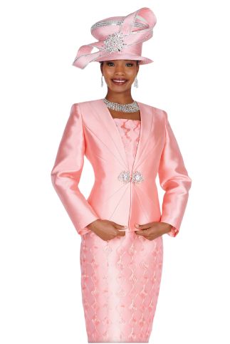 Elegant Peach 2-Piece Shantung Satin Skirt Suit – 6270