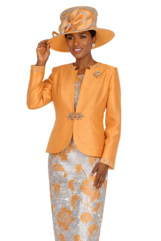 Elegant 2-Piece Floral Brocade Dress & Jacket Set - 6355