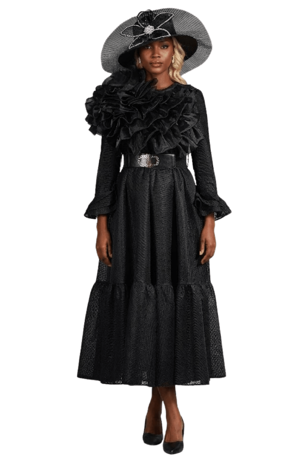 Honeycomb Mesh LS A - line Drs w/ Ovsz Org Flwr - Plus - Especially Yours