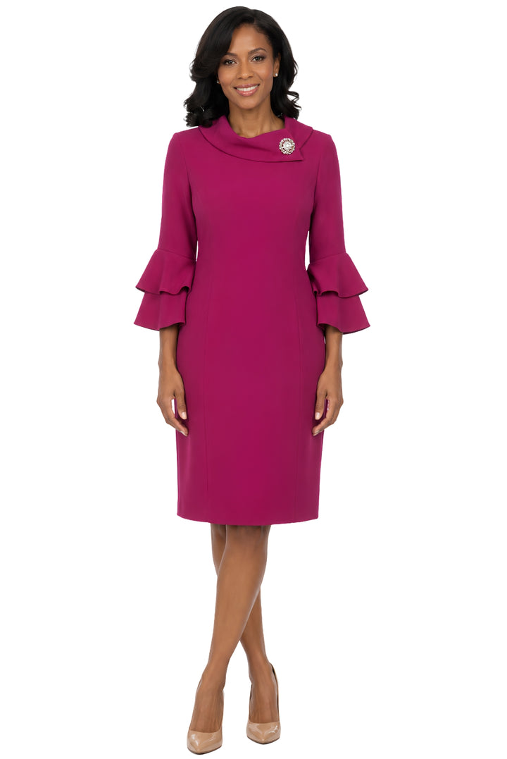 Draped Collar Bell Sleeve Shift Dress – Lily & Taylor