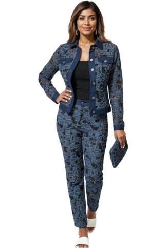 Donna Vinci JEANS, Style 8518 - 2pc. Jacket & Pant Set - Especially Yours