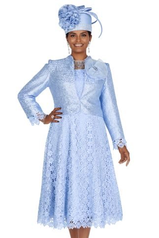 Lace A - Line Cocktail Dress with Matching Floral Brocade Bolero Jacket 6411 - Especially Yours