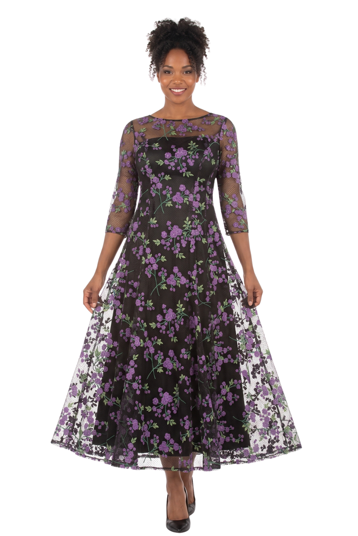 Evening Dress w/ See-thru Sleeves