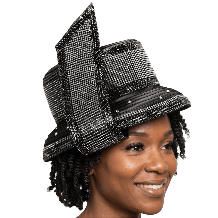 SMALL BRIM STONED RIBBON HAT - Especially Yours