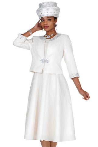 Elegant Two - Piece Embroidered Dress Set with Cropped Rhinestone Jacket 6465 - Especially Yours