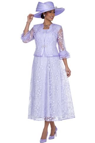 Embroidered Lace Tea - Length Dress with Matching Bolero Jacket 6260 - Especially Yours