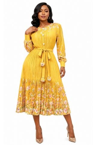 Flourish Floral Pleated Midi Dress - 83018 - Especially Yours