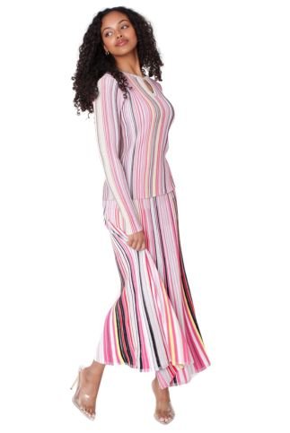 Multicolor Stripe Knit Top & Skirt Set - 51015 - Especially Yours
