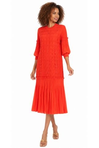 Modern Elegance Beaded Midi Dress in Pleats - Especially Yours