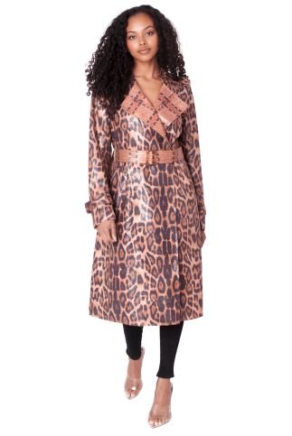 Leopard Print Belted Trench Coat – 83041 - Especially Yours