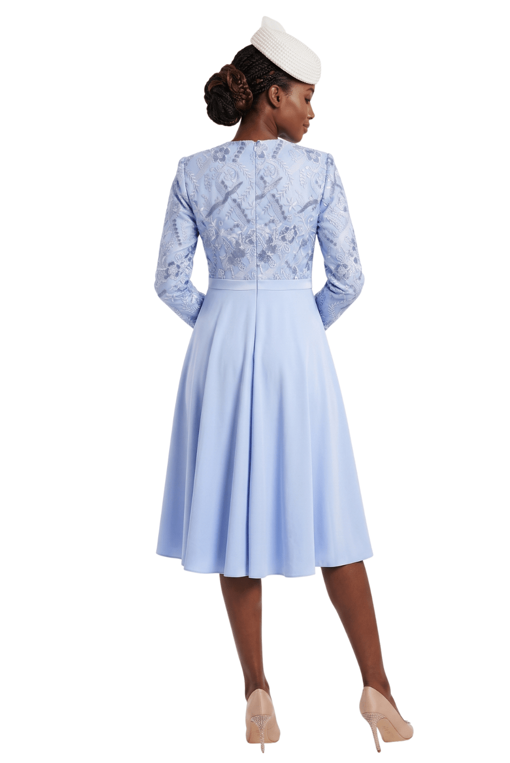 Round Neck LS A - line Dress w/ Waistband - Especially Yours