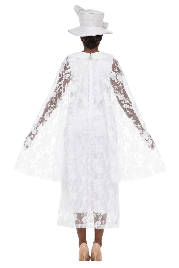 Faux 2pc Lace Overlay Drs w/ Cape - Especially Yours