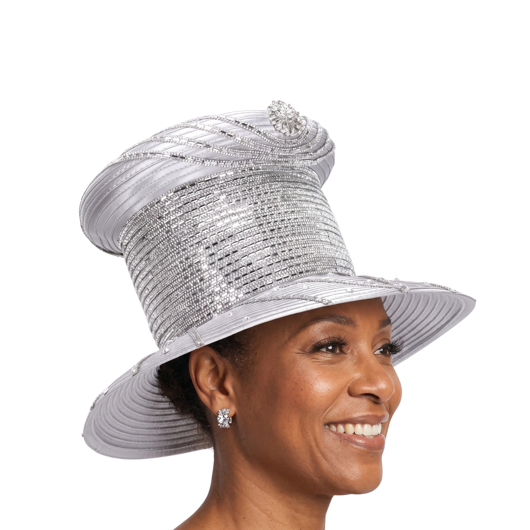 High Crown Heavily Stoned Medium Brim Hat