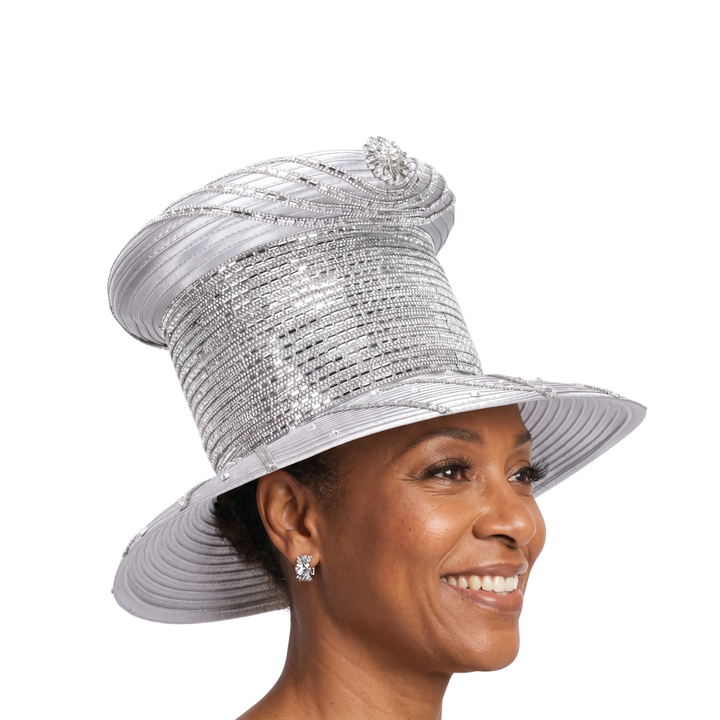 High Crown Heavily Stoned Medium Brim Hat