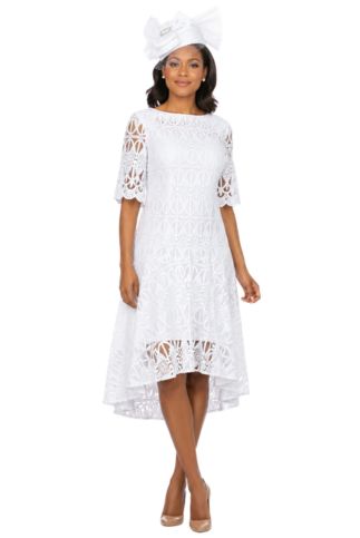 1pc Lux Lace Hi-Lo Flare Dress