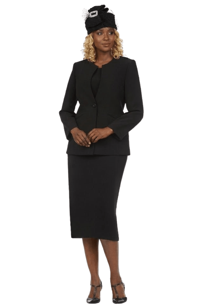 3pc Collarless 1 - button Basic Suit - Plus - Especially Yours