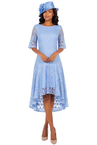 1pc Lux Lace Hi-Lo Flare Dress
