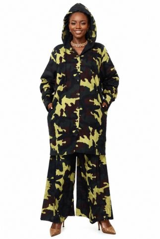 Camo 2pc Pant Set - Top/ W Hood + Pant Set - Especially Yours