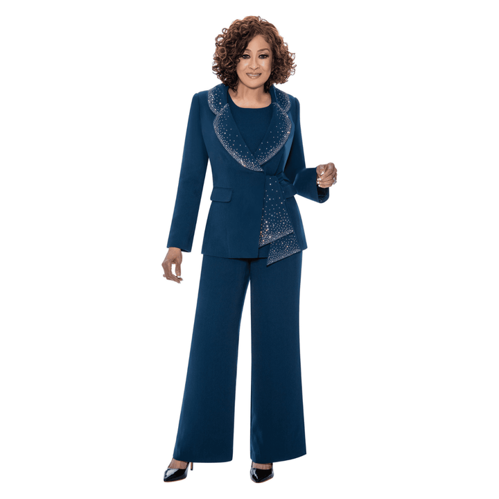 Crepe Pantsuit with Cami, Rounded Collar Jacket 309093 - Especially Yours