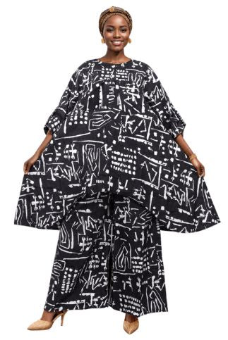 Maya's Crochet Back African Print 2pc Pant Set - Especially Yours