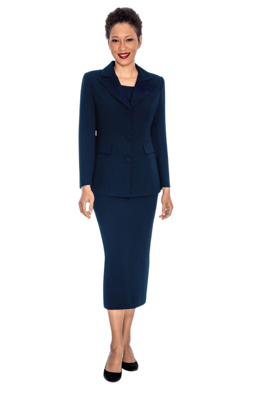 2pc Notch Collar 3-button Skirt Suit - Especially Yours