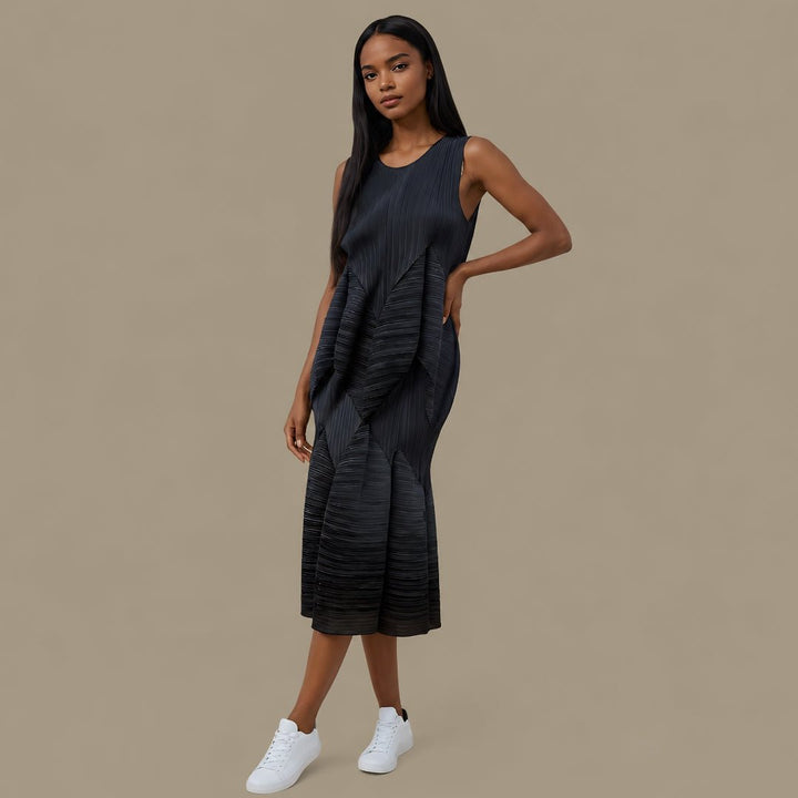 Textured Wave Sleeveless Dress - 82603 - Especially Yours