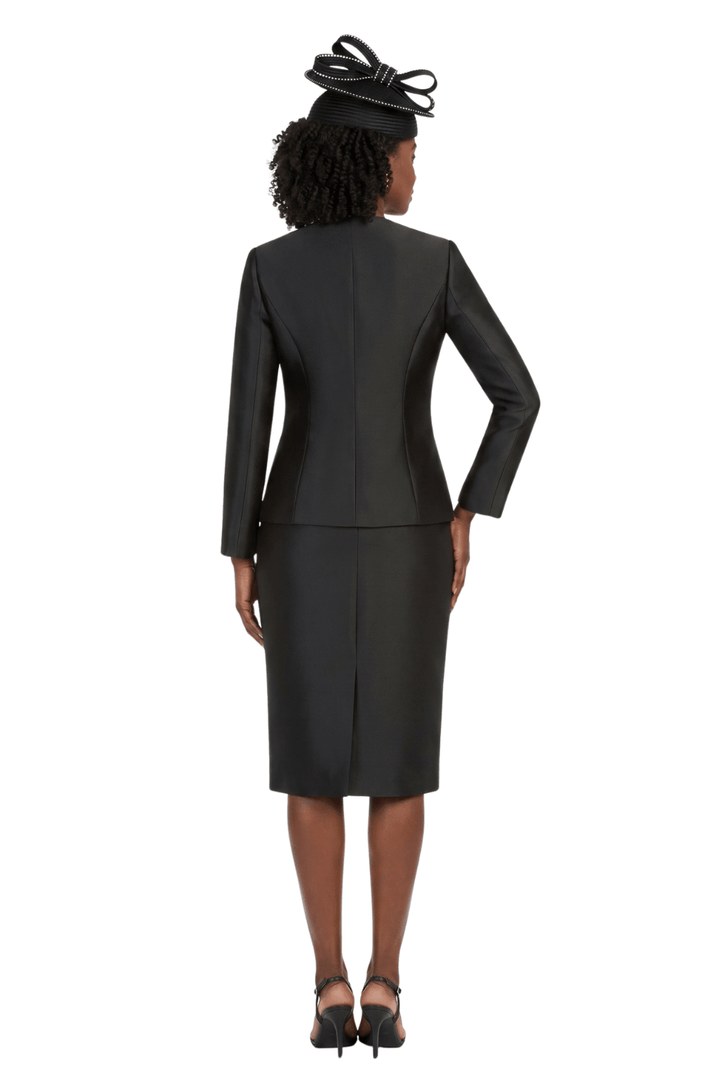 2pc Silky Twill Two - Tone Skt Suit w/ Rstns - Plus - Especially Yours