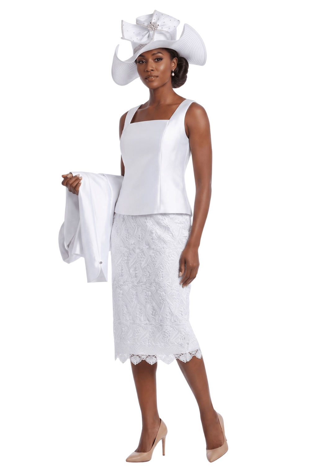3pc Silky Twill&Lux Lace Combo Skt Suit - Especially Yours